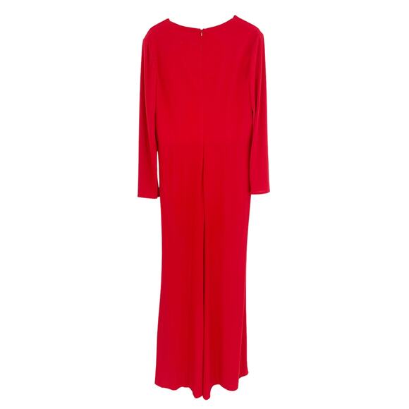 MAC DUGGAL Dress Size 14 Evening Gown Red NEW Gathered Pearl Deep V Keyhole - Picture 6 of 8